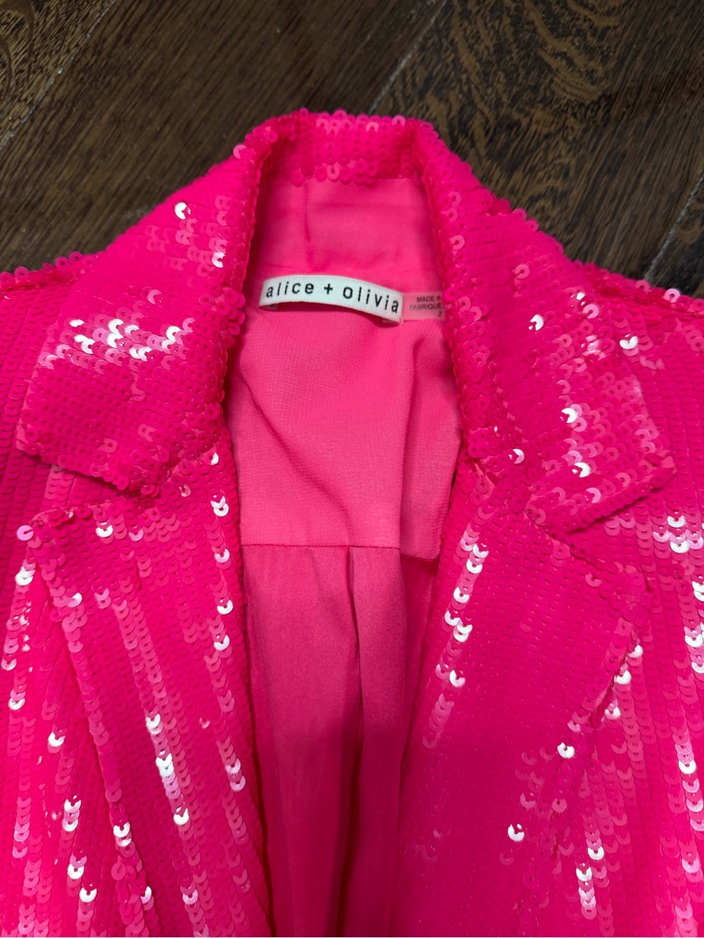 Alice and Olivia hit pink sequin blazer - Picture 3 of 7